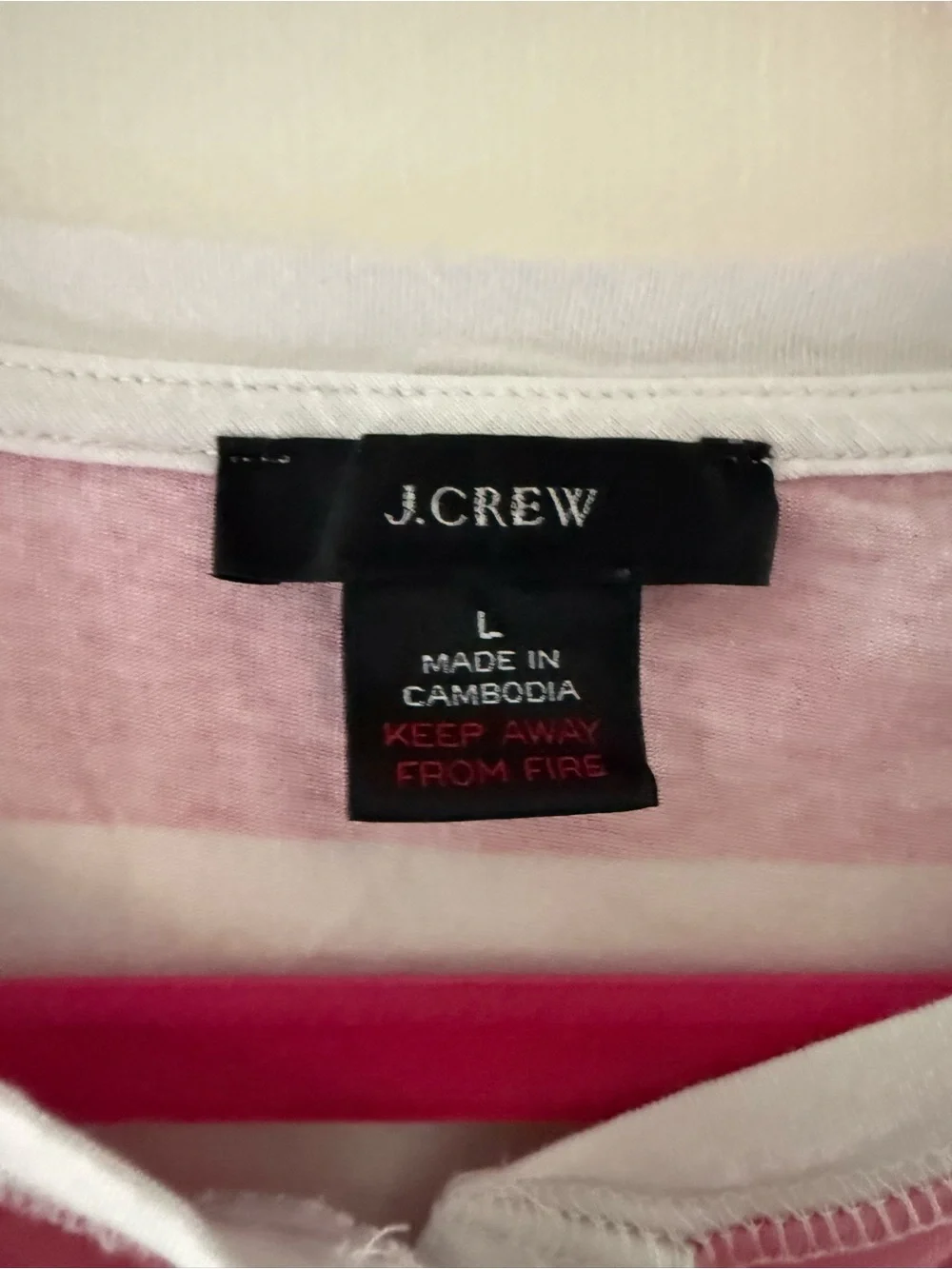 J. Crew Pink & White Striped Long-Sleeve Top